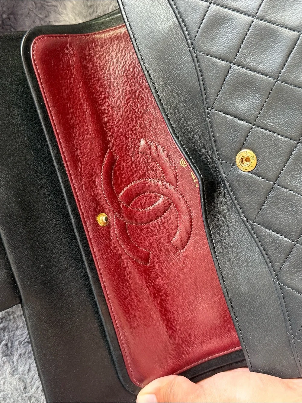 Chanel Classic Quilted Double Flap Bag in Black with Gold Hardware - Medium